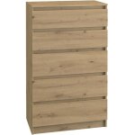 Commode avec tiroirs malwa m5 - chne artisan - moderne - 5 tiroirs - 70 cm x 40 cm x 112 cm