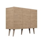 Commode toronto - toronto - 120 cm - chne - 3 portes - pieds en htre massif - montage rapide