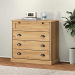 Commode vigo 80x40x76 cm bois massif de pin 9306191524266