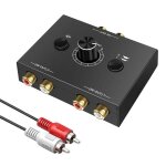 Commutateur audio rca l / r 2 entr�es 1 sortie s�lecteur st�r�o analogique silencieux contr�le volume ...