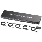 Commutateur kvm hdmi 1 moniteur 4 ordinateurs usb 3. 0 4k / 60hz 4 ports hdmi kvm switch pour 4 pc pour ...