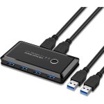 Commutateur usb 3. 0 2 entrées 4 sorties pour partager périphériques entre 2 pc - noir Commutateur usb 3. 0 2 entrées 4 sorties pour partager périphériques entre 2 pc - noir