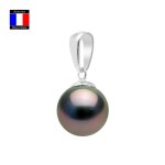 Compagnie g�n�rale des perles - pendentif v�ritable perle de tahiti ronde 11 - 12 mm or blanc 18 cts ...