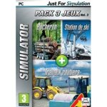Compilation de jeux de simulation station de ski - bucheron - travaux routiers - pc - en bo�te