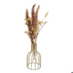Composition fleurs sches automne mtal dor rose h40cm - atmosphera createur dinterieur