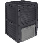 Composteur, bac, poubelle  compost de jardin - 300 l - noir et gris - linxor