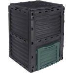 Composteur, bac, poubelle à compost de jardin - 300 l - noir et vert - linxor Composteur, bac, poubelle à compost de jardin - 300 l - noir et vert - linxor