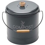 Composteur de cuisine en métal avec filtre et seau en platique 8 litres Composteur de cuisine en métal avec filtre et seau en platique 8 litres