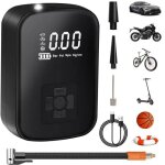 Compresseur � air portatif 4000mah mini pompe � air �lectrique 150psi pompe a velo electrique avec �cran ...