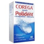 Comprims nettoyants - polident corega - anti - bactrien - anti - tartre - 66 comprims - mixte