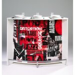 Comptoir bar 2 portes blanc serrure 4 niches l 1345 h 1048 p 553 cm - rock 451 - l 134. 5 x l 55. 3 x ...