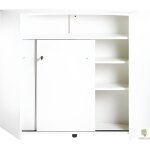 Comptoir bar 2 portes blanc serrure 4 niches l 1345 h 1048 p 553 cm - blanc - l 134. 5 x l 55. 3 x h ...
