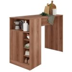 Comptoir de cuisine - table 1 porte 7 niches chtaignier l 135 h 100 p 60 cm - l 135 x l 60 x h 100 cm ...