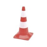 Cone de signalisation rouge - blanc 50cm