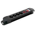 Conecticplus multiprise électrique 4 prises avec interrupteur 1. 50m noire + parafoudre Conecticplus multiprise électrique 4 prises avec interrupteur 1. 50m noire + parafoudre