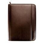 Conf�rencier - exacompta - new graffiti chocolat - pu grain� - fermeture avec zip