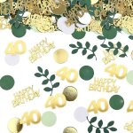 Confettis d�coration table anniversaire 100 pcs 40 ans or vert disperser anniversaires carnaval f�te ...