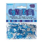 Confettis de table pour f�te danniversaire 18 ans - bleu et argent - paillettes m�talliques