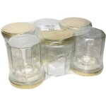 Confituriers - astigarraga kit line - 200 ml - lot de 6 - couvercle dor� - verre et m�tal