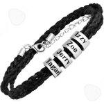 Confo® bracelet de cordon en cuir tressé de mode 4mm cadeau de fête des pères en acier au titane Confo® bracelet de cordon en cuir tressé de mode 4mm cadeau de fête des pères en acier au titane