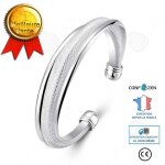 Bracelet ouvert - confo - argent - gomtrique - femme - vintage charme