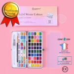 Ensemble de peinture aquarelle - confozen - 72 couleurs - stylo - pinceau inclus - bote en fer - mixte ...