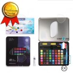 Confo ensemble de poudre presse de peinture aquarelle solide bote en fer blanc 36 couleurs pour dbutants ...