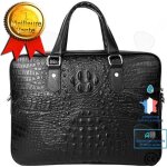 Sacs  main - confo - cuir vritable - motif crocodile - bandoulire - noir