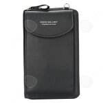 Confo sac de tlphone portable  une paule en diagonale pour femme en cuir noir porte - monnaie glissire ...