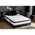 Confort design quatuor matelas + sommier 160 x 200 - ep. 30 cm - 4 technologies - ressort / mmoire / ...