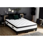 Confort design quatuor matelas + sommier 180 x 200 - ep. 30 cm - 4 technologies - ressort / mmoire / ...