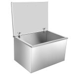 Cong�lateur coffre 107 l glaci�re encastrable en inox bac � glace avec couvercle � charni�re et bonde ...