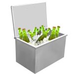 Cong�lateur coffre 137 l glaci�re encastrable en inox bac � glace avec couvercle � charni�re et bonde ...