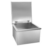 Cong�lateur coffre 33 l glaci�re encastrable en inox bac � glace avec couvercle � charni�re et bonde ...