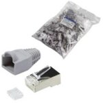 Connectique rj45 cat 6 blindé logilink mp0021 rj45 mâle droit pôle: 8p8c gris 100 pc(s) Connectique rj45 cat 6 blindé logilink mp0021 rj45 mâle droit pôle: 8p8c gris 100 pc(s)