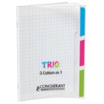 Cahier - conquerant classique - 3 en 1 - 170 x 220 mm - seys - noir