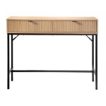Calicosy - console 2 tiroirs façade effet bois rainuré l100 x h80 cm - tara - bois clair Calicosy - console 2 tiroirs façade effet bois rainuré l100 x h80 cm - tara - bois clair