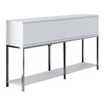 Console en agglomer� et m�tal lord blanc