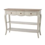 Console - amadeus - maddy - beige patin� - bois massif - 120x40x80 cm