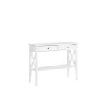 Console blanche avec double tiroir avenue - beliani - scandinave - moderne - meuble d?entre