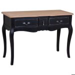 Console en bois laqu� noir vieilli avec 3 tiroirs 115x50x80h cm