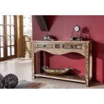 Console - bois massif recycl� multicolore laqu� - inspiration ethnique - nature of spirit #03