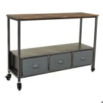Console en bois et mtal marron