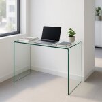 Console cavedine dmora en verre transparent 100x33x50h cm
