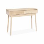 Console d�cor bois 2 tiroirs - linear