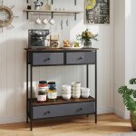 Console dentr�e costway - 3 tiroirscadre en m�tal style industrielle bout de canap�80 x 30 x 855 cm