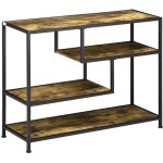 Homcom - table console - panneaux de particules - 99. 6x33. 6x74cm - brun rustique