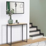 Idmarket lot console detroit avec miroir 2 bandes design industriel