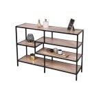 Console dentr�e style industriel collection holborn. coloris ch�ne et noir. 5 �tag�res