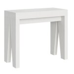 Console extensible blanche 8 personnes 40  196 cm naxo 2 pieds